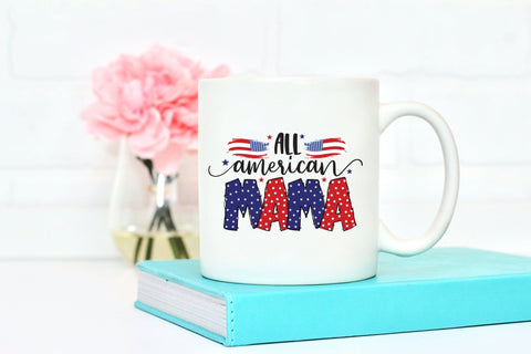All American Mama, 4th of July PNG Sublimation Sublimation CraftLabSVG 