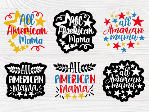 All American Mama SVG, 4th of July Svg, Cricut Svg SVG TonisArtStudio 