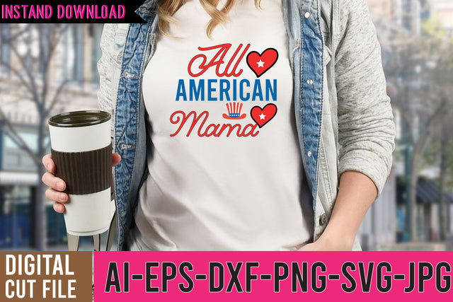 All American Mama SVG Cut File SVG BlackCatsMedia 