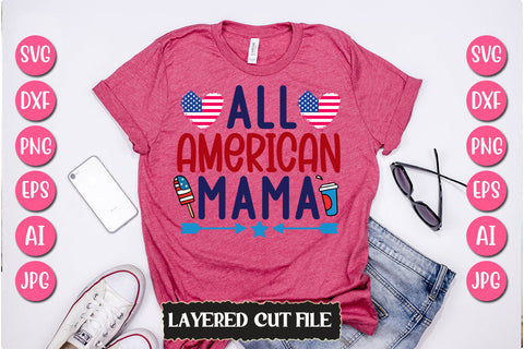 All American Mama SVG Cut File SVG Newmockups 