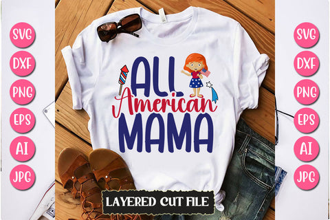 All American Mama SVG Cut File SVG Newmockups 
