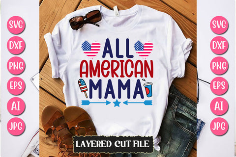 All American Mama SVG Cut File SVG Newmockups 