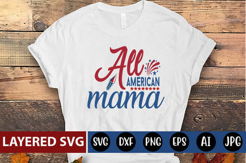 All American mama SVG cute file SVG Blessedprint 