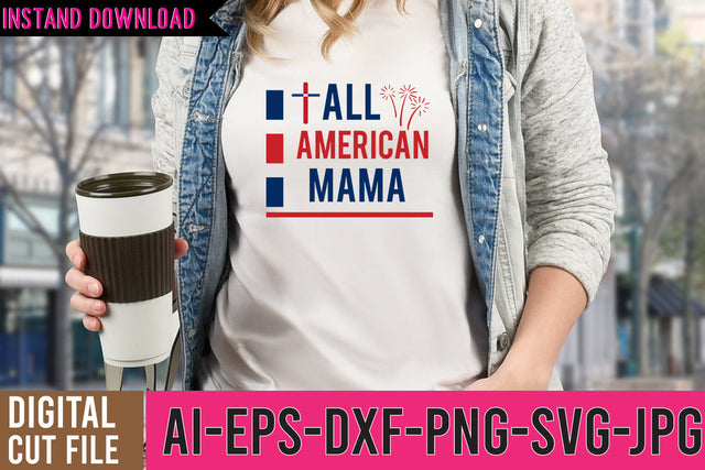 All American Mama SVG Design SVG BlackCatsMedia 