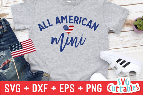 All American Mini svg - Cut File - Fourth of July - Patriotic - July 4th - svg - dxf - eps - png - Silhouette - Cricut - Digital File SVG Svg Cuttables 