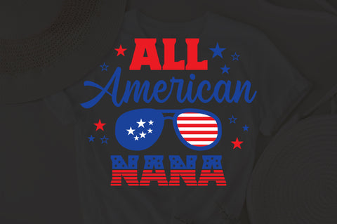 All American Nana SVG, 4th of July SVG, Nana SVG, July 4th svg, America svg, Sunglasses svg, Independence Day svg, png dxf SVG Fauz 