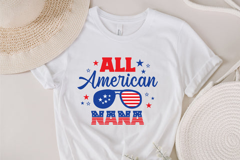 All American Nana SVG, 4th of July SVG, Nana SVG, July 4th svg, America svg, Sunglasses svg, Independence Day svg, png dxf SVG Fauz 