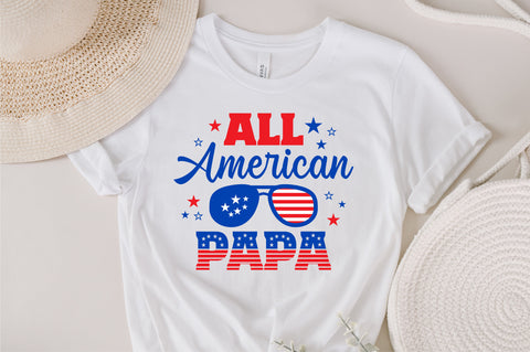 All American Papa SVG, 4th of July SVG, Papa SVG, July 4th svg, America svg, Sunglasses svg, Independence Day svg, png dxf SVG Fauz 