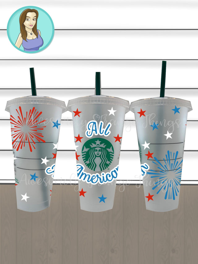All American Patriotic Tumbler Wrap SVG Awesomely Strange Designs 