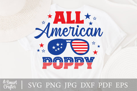 All American Poppy SVG, 4th of July SVG, Poppy SVG, July 4th svg, America svg, Sunglasses svg, Independence Day svg, png dxf SVG Fauz 