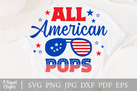 All American Pops SVG, 4th of July SVG, Pops SVG, July 4th svg, America svg, Sunglasses svg, Independence Day svg, png dxf SVG Fauz 
