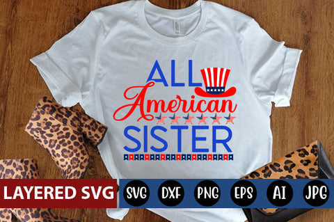 all american sister SVG cut file SVG Blessedprint 