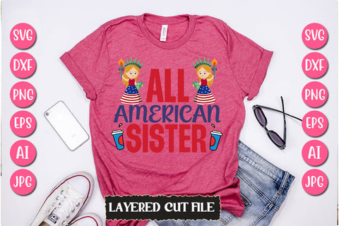 All American Sister SVG Cut File SVG Newmockups 