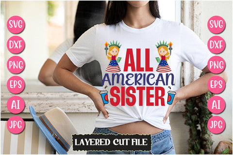 All American Sister SVG Cut File SVG Newmockups 