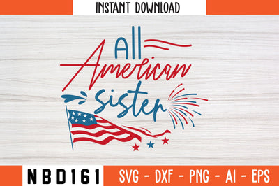 All American sister Svg Design SVG Nbd161 