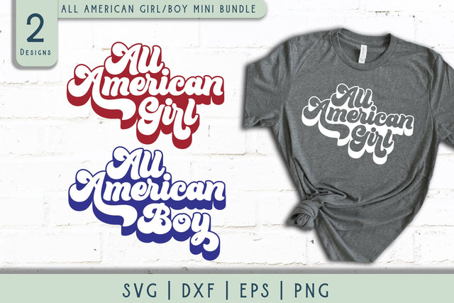 All American SVG | 4th of July | Patriotic SVG Style and Stencil 