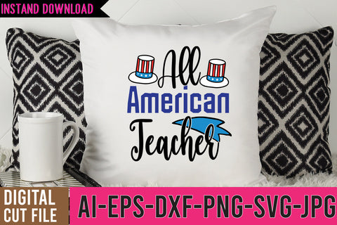 All American Teacher SVG Cut File SVG BlackCatsMedia 