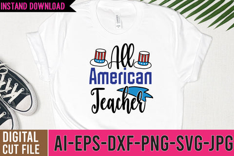 All American Teacher SVG Cut File SVG BlackCatsMedia 