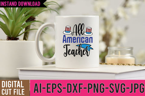All American Teacher SVG Cut File SVG BlackCatsMedia 