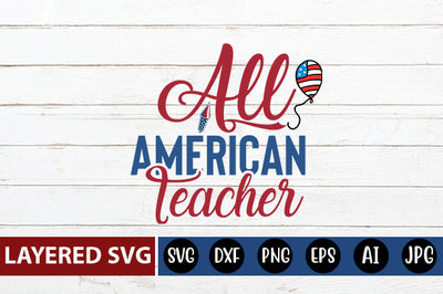 All American teacher SVG cute file SVG Blessedprint 