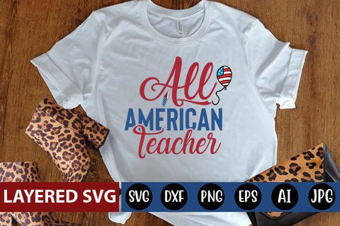 All American teacher SVG cute file SVG Blessedprint 