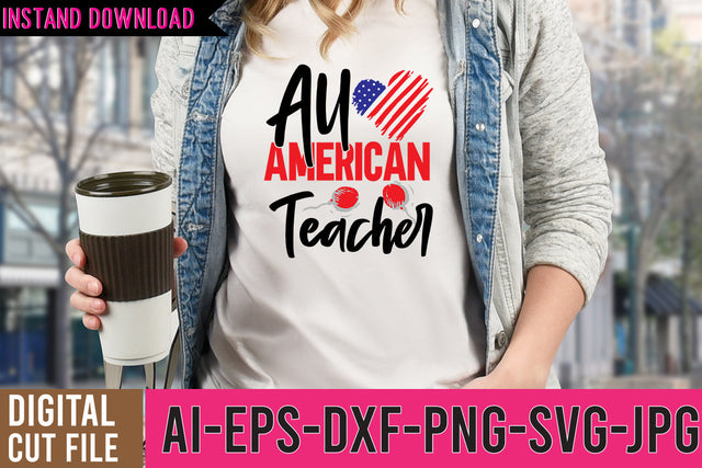 All American Teacher SVG Design SVG BlackCatsMedia 