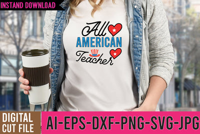 All American Teacher SVG Design SVG BlackCatsMedia 