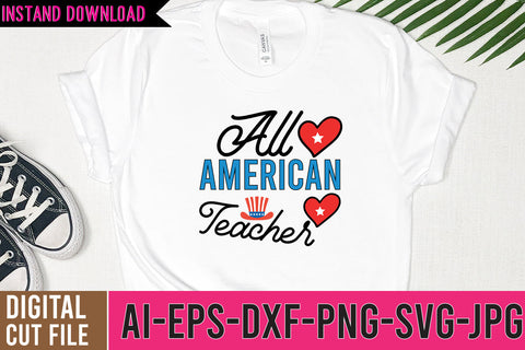 All American Teacher SVG Design SVG BlackCatsMedia 