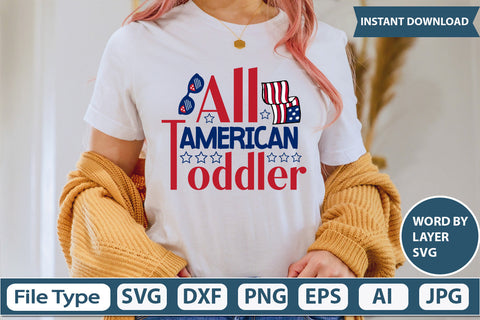 All American Toddler Svg Cut File SVG DesignPlante 503 