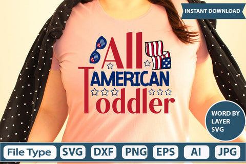All American Toddler Svg Cut File SVG DesignPlante 503 