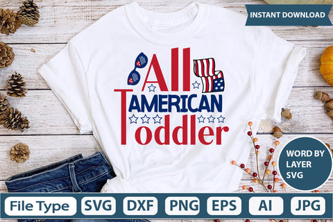 All American Toddler Svg Cut File SVG DesignPlante 503 