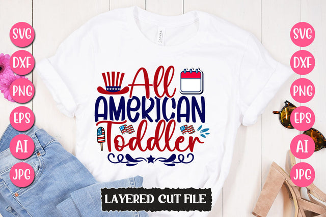 All American Toddler SVG Cut File SVG Newmockups 