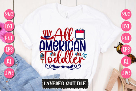 All American Toddler SVG Cut File SVG Newmockups 