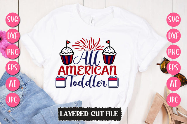 All American Toddler SVG Cut File SVG Newmockups 