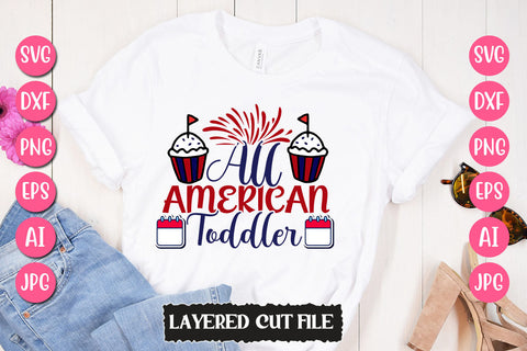 All American Toddler SVG Cut File SVG Newmockups 
