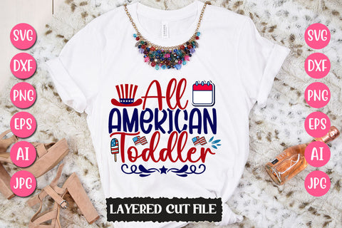 All American Toddler SVG Cut File SVG Newmockups 