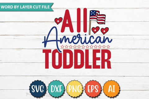 All American Toddler SVG Cut File,SVGs,quotes-and-sayings,food-drink,mini-bundles,print-cut,on-sale, SVG DesignPlante 503 