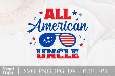 All American Uncle SVG, 4th of July SVG, Uncle SVG, July 4th svg, America svg, Sunglasses svg, Independence Day svg, png dxf SVG Fauz 