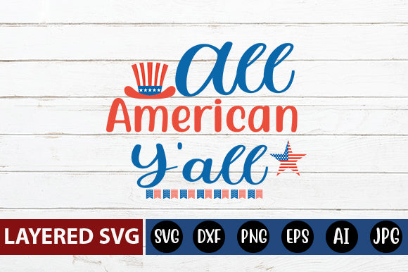 All American Y'all SVG Blessedprint 