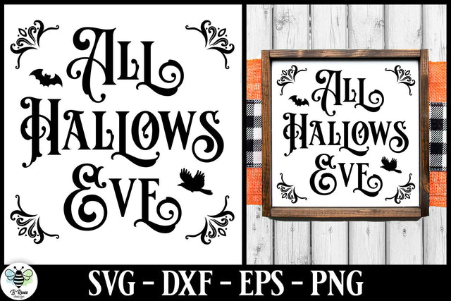 All Hallows Eve SVG | Vintage Halloween Sign SVG SVG B Renee Design 