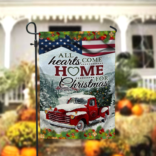 All Hearts Come Home For Christmas Garden Flag - 12x18 Garden Flag Sublimation Design Download PNG File Instant Download Sublimation CaldwellArt 