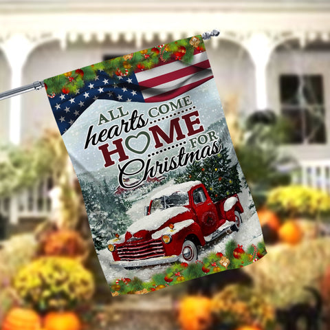 All Hearts Come Home For Christmas Garden Flag - 12x18 Garden Flag Sublimation Design Download PNG File Instant Download Sublimation CaldwellArt 