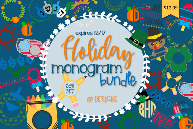 All Holiday Monogram Bundle Bundle So Fontsy Design Shop 