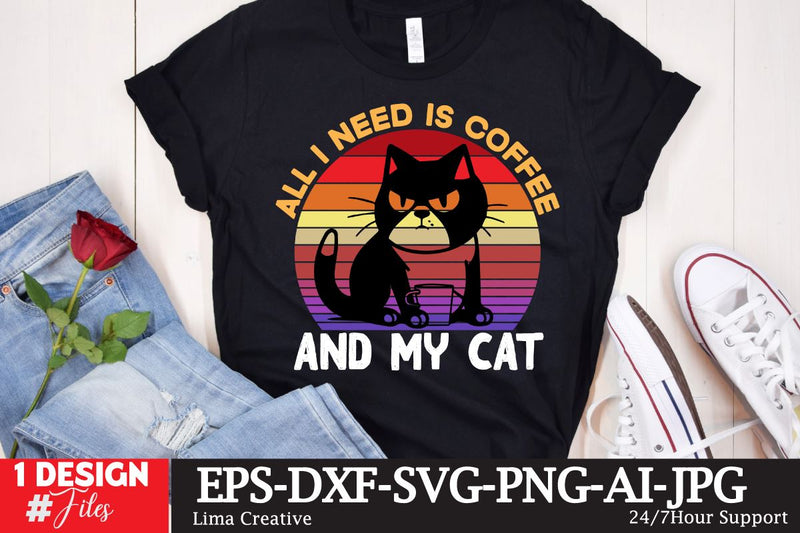All I Need Is Coffee And My Cat SVG Cute File SVG Insomnia Std 