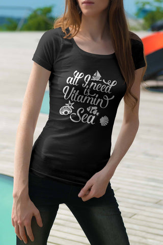All I need is vitamin sea | Funny summer cut file SVG TheBlackCatPrints 