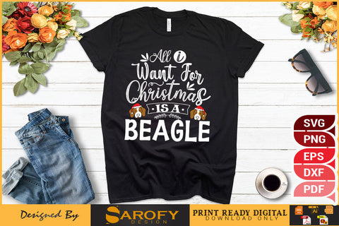All I want for Christmas is a Beagle dog SVG Sarofydesign 