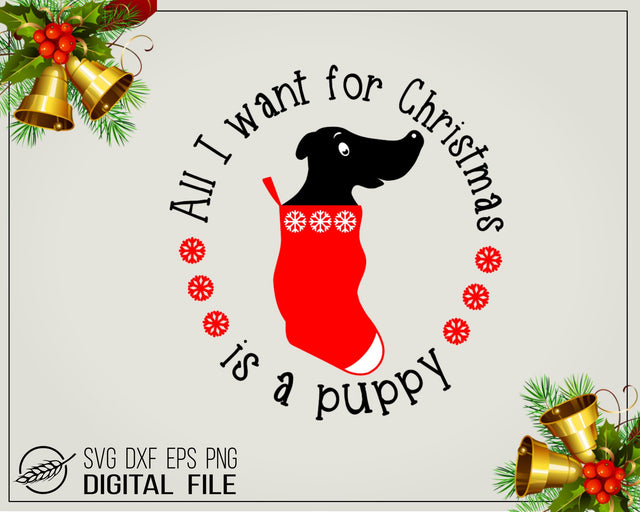 All I want for Christmas is a puppy SVG Boertiek 