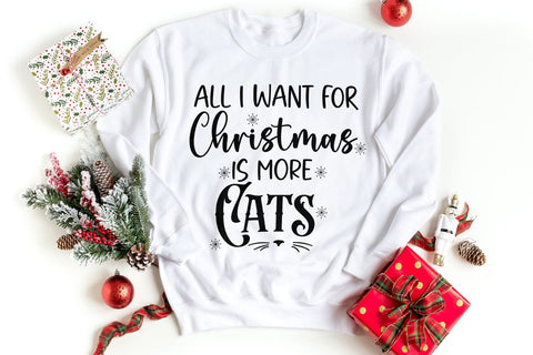All I Want for Christmas Is More Cats SVG I Cat Ornaments SVG SVG Happy Printables Club 
