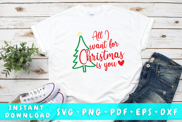 All I Want For Christmas Is You SVG, Christmas Quote SVG SVG HappyDesignStudio 
