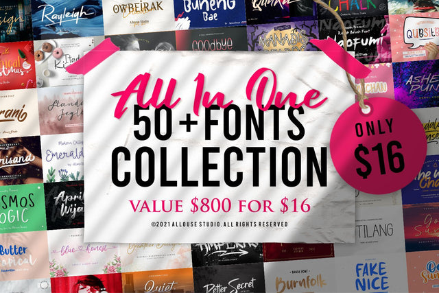 All In One | 50 Fonts Collection Font Allouse.Studio 